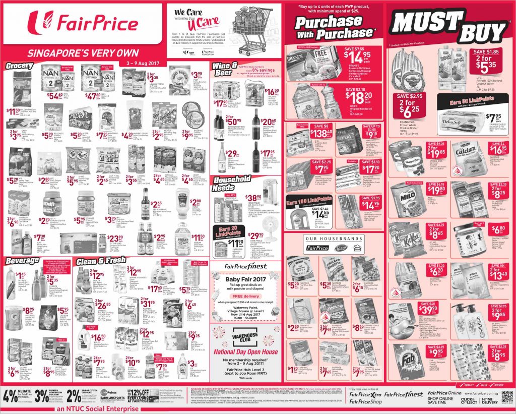NTUC FairPrice Singapore Your Weekly Saver Promotions 3-9 Aug 2017 | Why Not Deals
