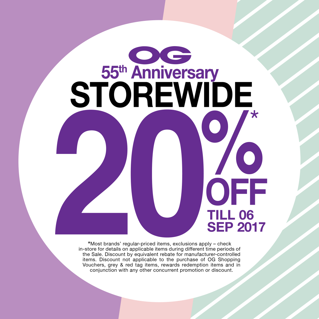 OG Anniversary Sale Up to 20% Off Storewide Promotion 24 Aug - 6 Sep 2017 | Why Not Deals 1