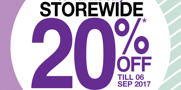 OG Anniversary Sale Up to 20% Off Storewide Promotion 24 Aug – 6 Sep 2017