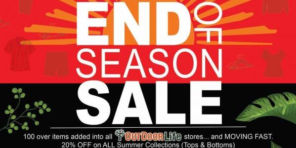 Outdoor Life Singapore End of Season Sale Up to 20% Off Promotion 1-31 Aug 2017