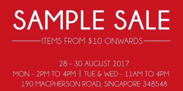 Royal Sporting House Sample Sale $10 Onwards Promotion 28-30 Aug 2017