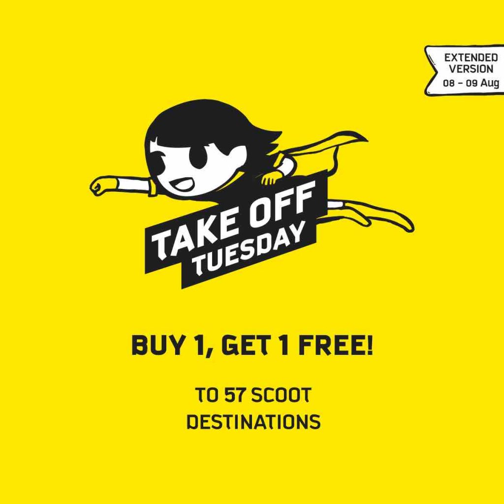 Scoot Singapore Buy 1 Get 1 FREE Promo for 57 Destinations Promotion 8-9 Aug 2017 | Why Not Deals 1