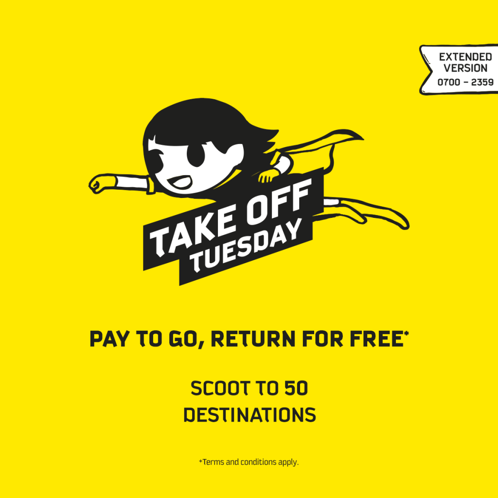 Scoot Take Off Tuesday Pay to Go, Return for FREE Promotion 22 Aug 2017 | Why Not Deals
