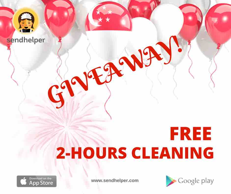 sendhelper Singapore FREE 2-Hours of Home Cleaning National Day Promotion 2-10 Aug 2017 | Why Not Deals