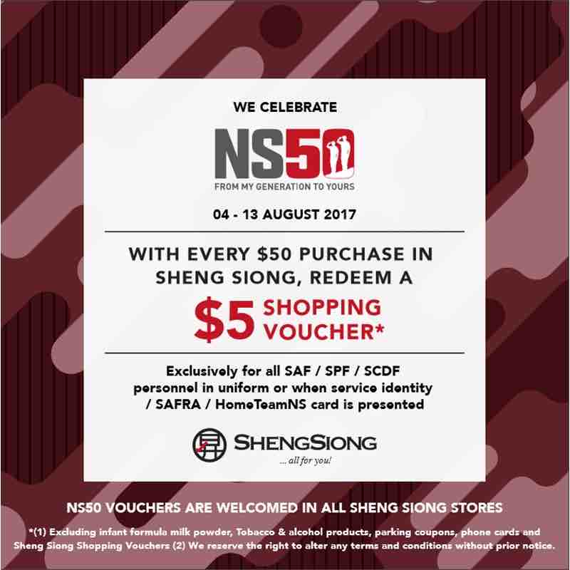 Sheng Siong Singapore Redeem $5 Voucher with $50 Spent NS50 Promotion 4-13 Aug 2017 | Why Not Deals