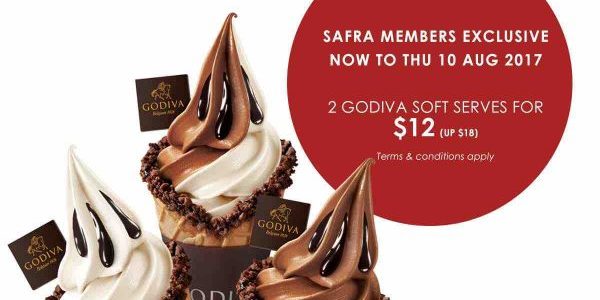 Takashimaya Singapore SAFRA Members Exclusive 2 GODIVA Soft Serves Promotion 5-10 Aug 2017