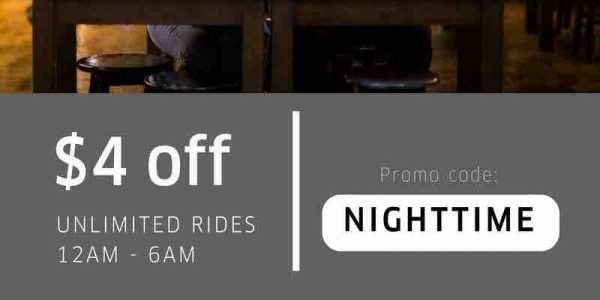 Uber Singapore $4 Off All Late Night Rides 12AM-6AM NIGHTTIME Promo Code 1-31 Aug 2017