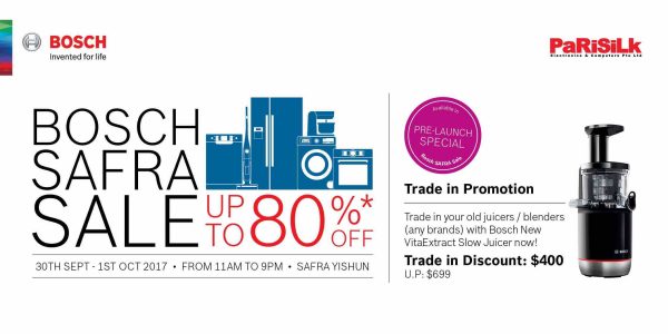 Click Here for 80% Promotion at Bosch SAFRA Sale 30 Sep – 1 Oct 2017