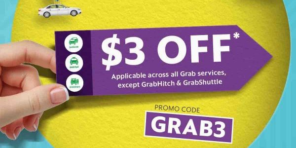 Grab Singapore $3 Off All Grab Services GRAB3 Promo Code 22-24 Sep 2017