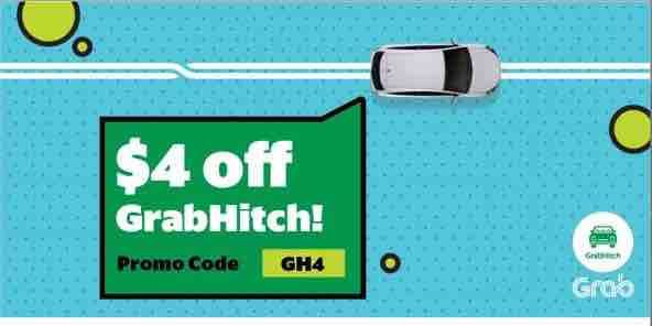 Grab Singapore $4 Off GrabHitch GH4 Promo Code 11-17 Sep 2017