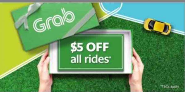 Grab Singapore $5 Off Rides 5OFF Promo Code Extended 28 Sep – 1 Oct 2017