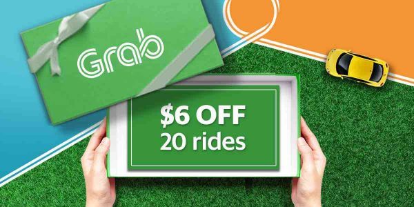 Grab Singapore $6 Off 20 Grab Rides 6OFF Promo Code 18-21 Sep 2017