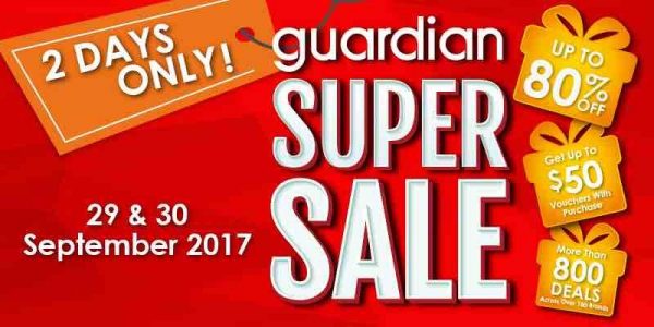 Guardian Singapore 2 Days Super Sale 80% Off Promotion 29-30 Sep 2017
