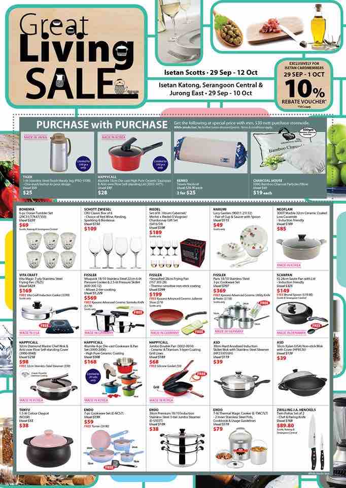 Isetan Singapore Great Living Sale Promotion 29 Sep - 12 Oct 2017 | Why Not Deals 1