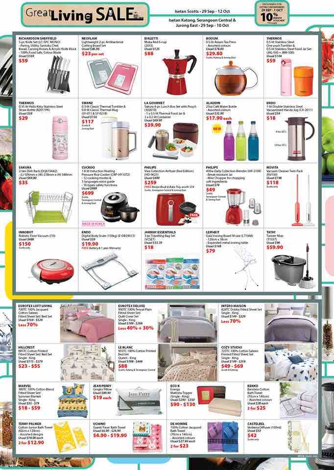 Isetan Singapore Great Living Sale Promotion 29 Sep - 12 Oct 2017 | Why Not Deals 2