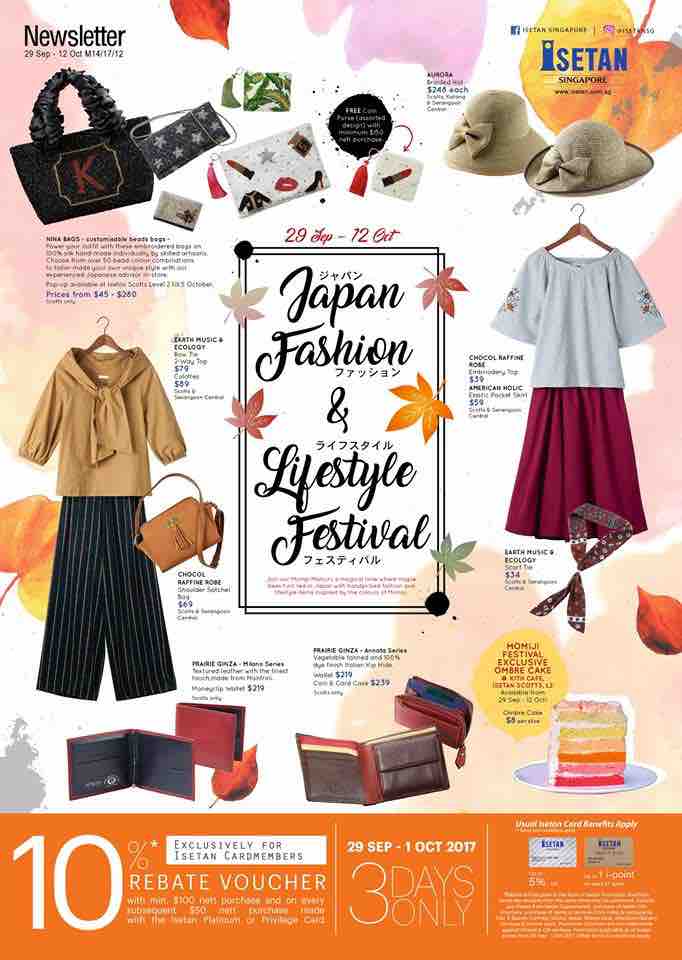 Isetan Singapore Japan Fashion & Lifestyle Festival 29 Sep - 12 Oct 2017 | Why Not Deals 2