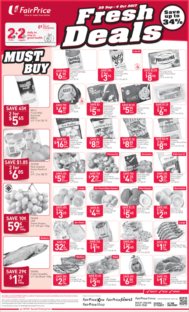 NTUC FairPrice Singapore Your Weekly Saver Promotion 28 Sep - 4 Oct 2017 | Why Not Deals 2