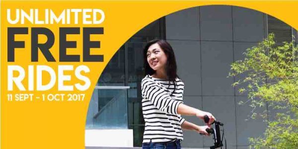oBike Singapore Unlimited FREE Rides Promotion from 11 Sep – 1 Oct 2017