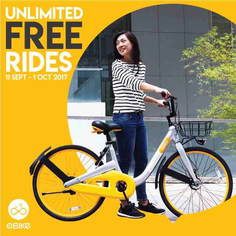 oBike Singapore Unlimited FREE Rides Promotion from 11 Sep - 1 Oct 2017 | Why Not Deals