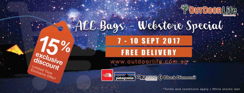 Outdoor Life Singapore Webstore Special 15% Off Promotion 7-10 Sep 2017 | Why Not Deals