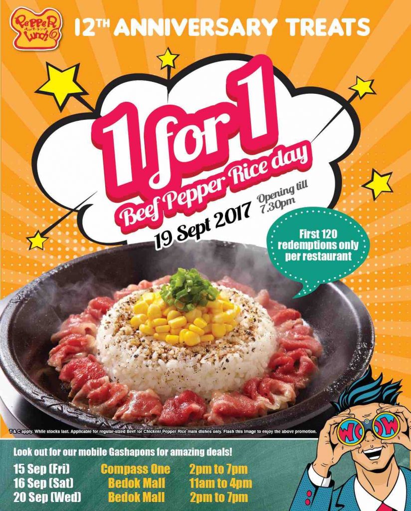 Pepper Lunch Singapore 1-FOR-1 Beef Pepper Rice Promotion 19 Sep 2017 | Why Not Deals