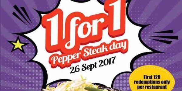 Pepper Lunch Singapore 1-for-1 Pepper Steak Day Promotion 26 Sep 2017