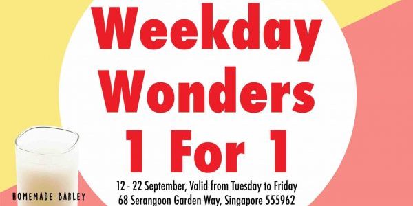 Steam Box Singapore Weekday Wonders 1 For 1 Promotion 12-22 Sep 2017