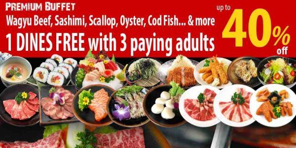 Tenkaichi Yakiniku Restaurant 1 DINES FREE with 3 Paying Adults from 1-30 Sep 2017