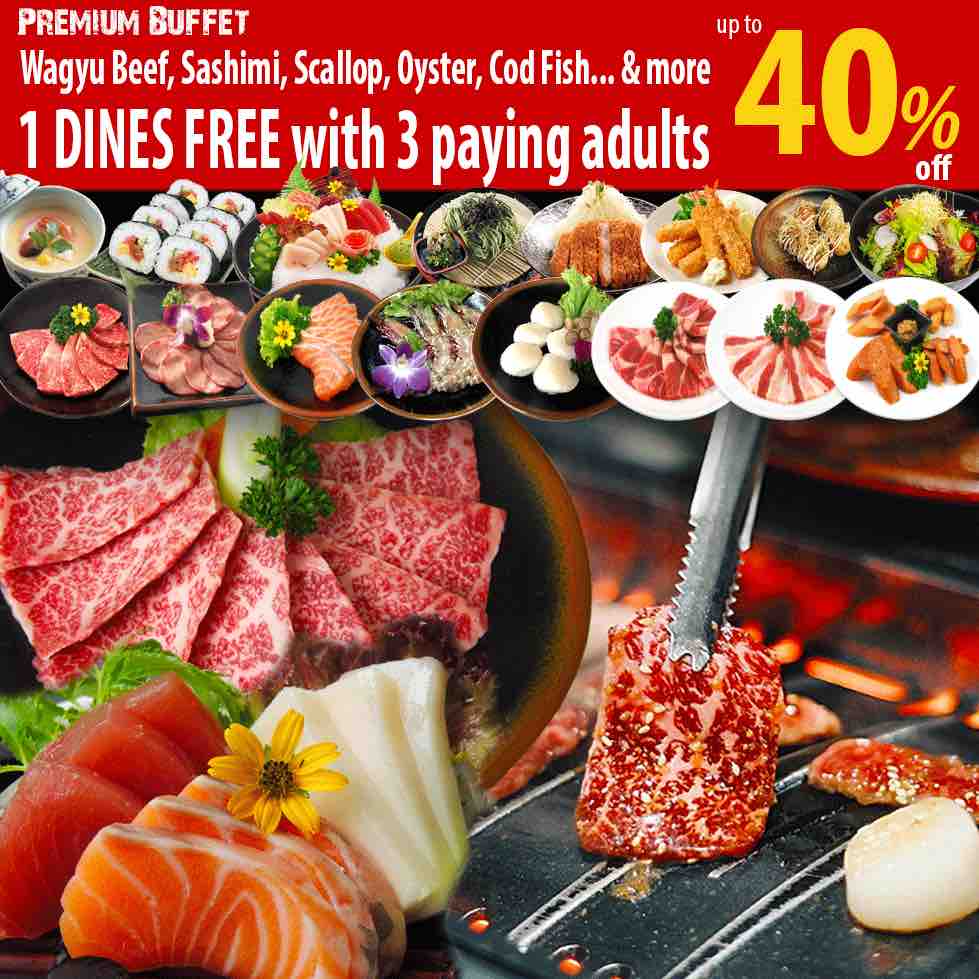 Tenkaichi Yakiniku Restaurant 1 DINES FREE with 3 Paying Adults from 1-30 Sep 2017 | Why Not Deals