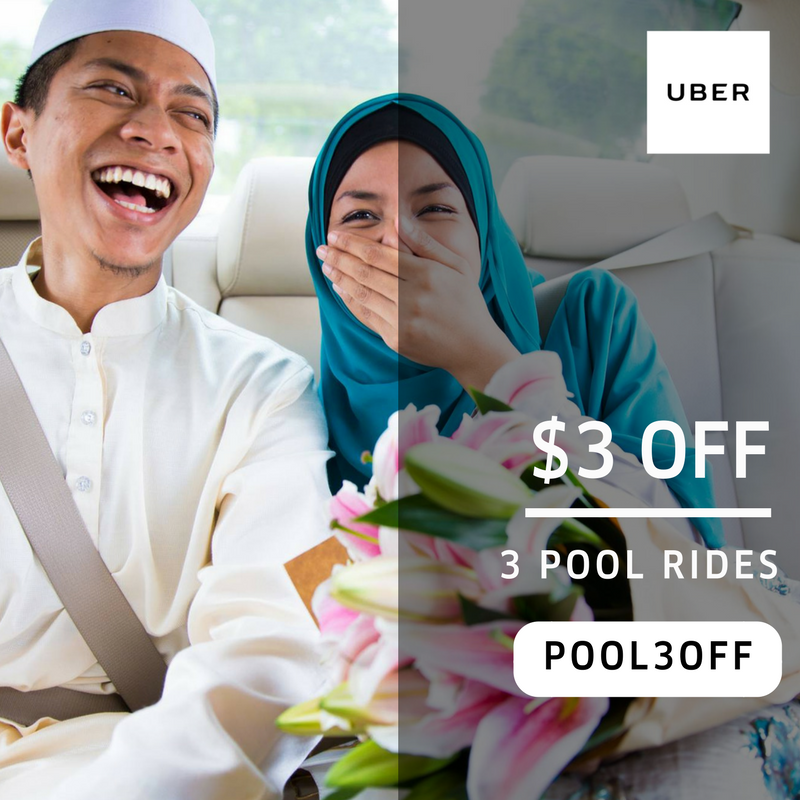 Uber Singapore $3 Off 3 uberPOOL Rides POOL3OFF Promo Code 1-3 Sep 2017 | Why Not Deals
