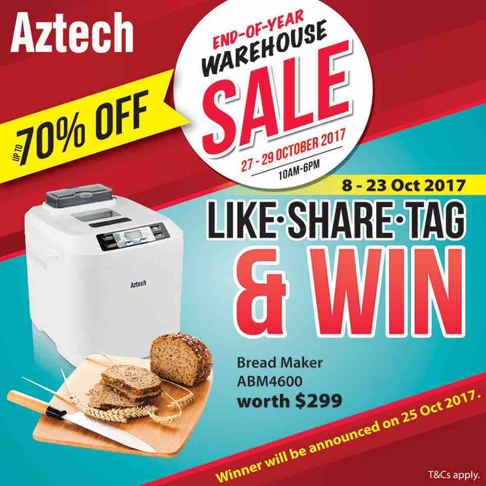 Aztech Singapore End-of-Year Warehouse Sale 70% Off Promotion 27-29 Oct 2017 | Why Not Deals