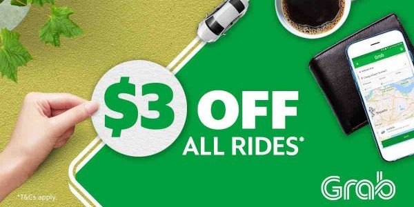 Grab Singapore $3 Off Grab Rides 3OFF Promo Code 2-8 Oct 2017
