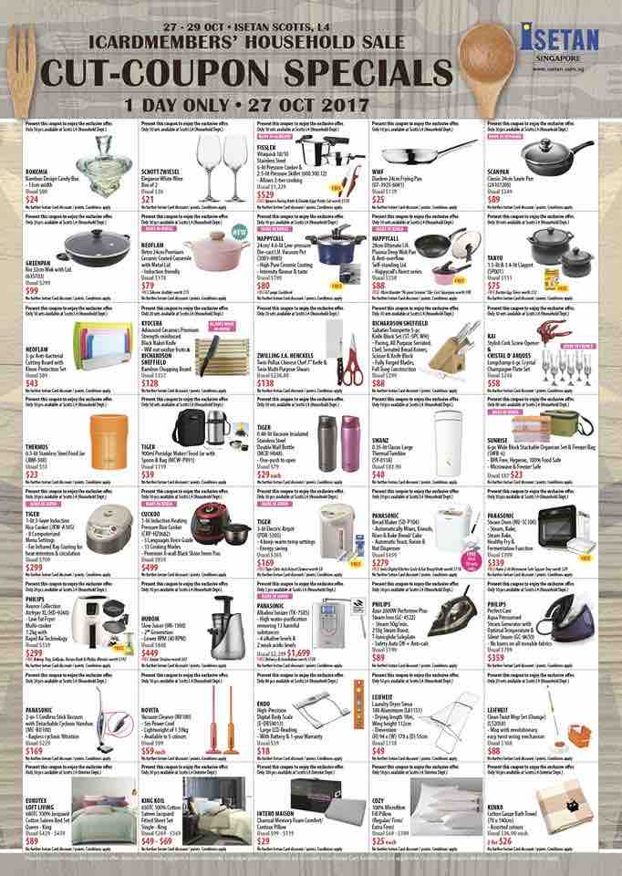 Isetan Singapore ICardmembers' Household Sale 10% Off Promotion 27-29 Oct 2017 | Why Not Deals 1