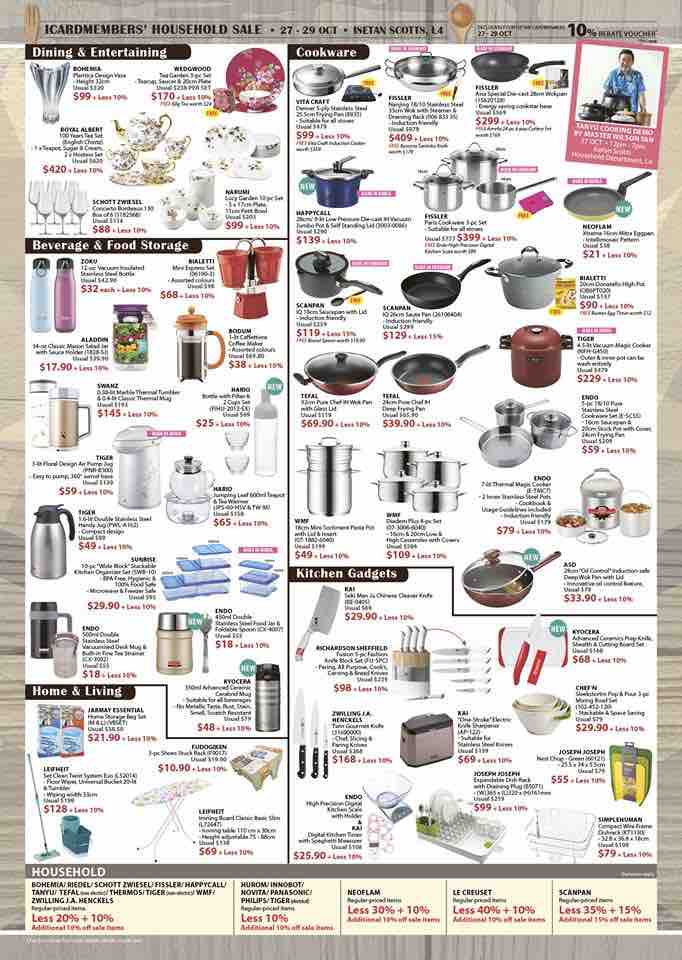 Isetan Singapore ICardmembers' Household Sale 10% Off Promotion 27-29 Oct 2017 | Why Not Deals 3