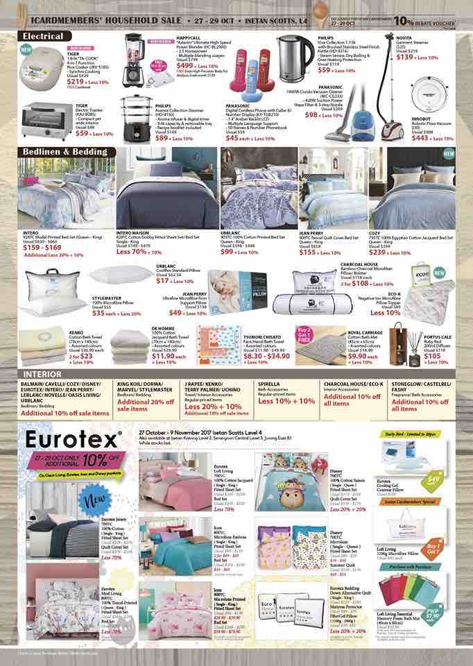 Isetan Singapore ICardmembers' Household Sale 10% Off Promotion 27-29 Oct 2017 | Why Not Deals 4