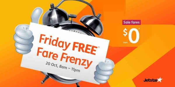 Jetstar Singapore Friday Fare Frenzy from $0 Promotion ends 20 Oct 2017