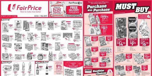 NTUC FairPrice Singapore Your Weekly Saver Promotion 26 Oct – 1 Nov 2017