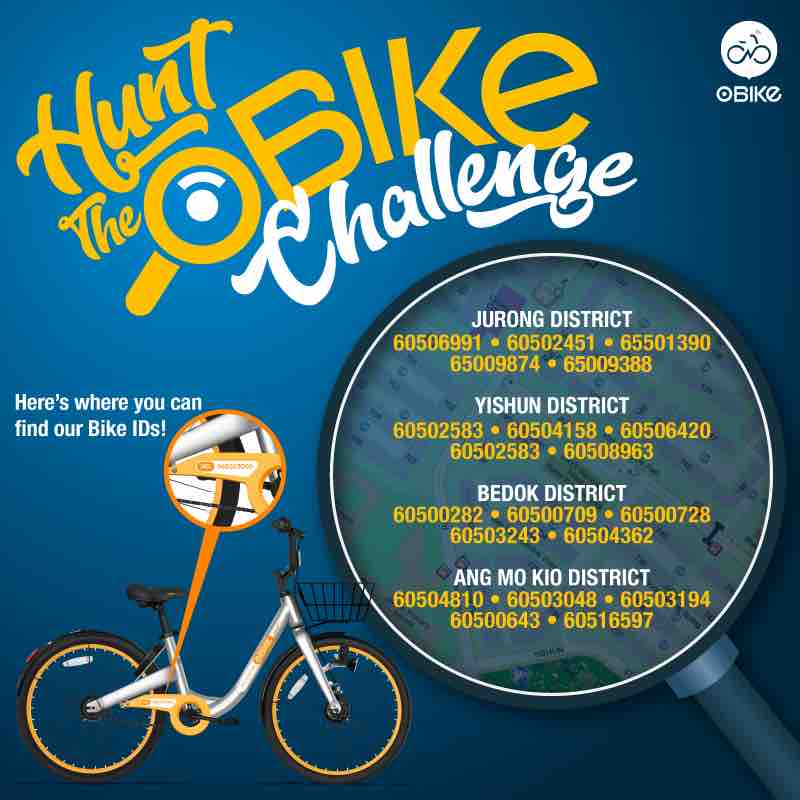 oBike Singapore Hunt The oBike Challenge Contest 18-25 Oct 2017 | Why Not Deals