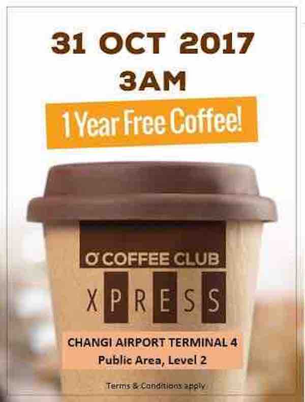 O'Coffee Club Singapore 1st 50 Customer Gets FREE Coffee for a Year on 31 Oct 2017 | Why Not Deals