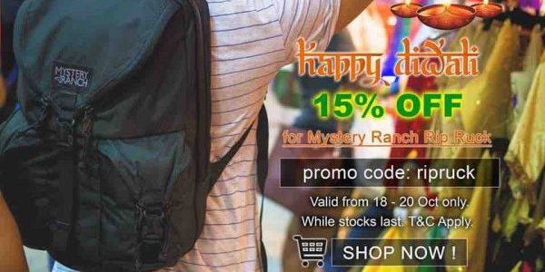 Outdoor Life Singapore Diwali Rip Ruck 15% Off Promotion 18-20 Oct 2017