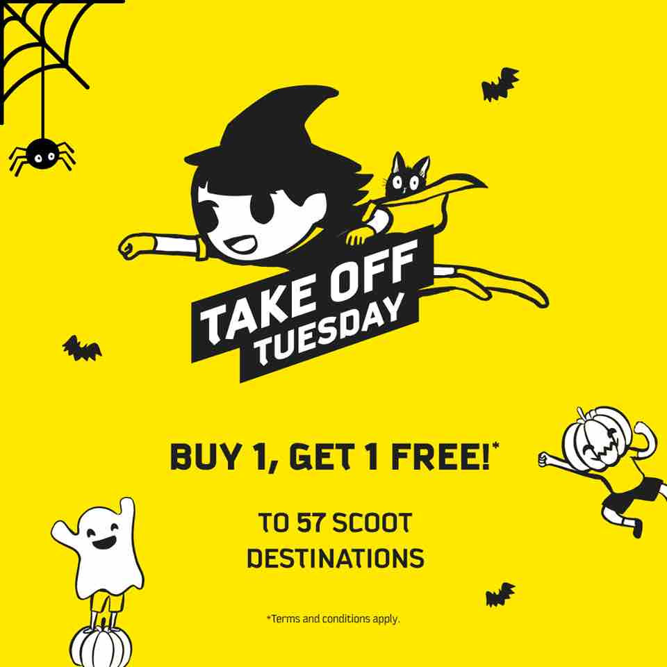 Scoot Singapore Buy 1 Get 1 FREE Sale on 57 Destinations ends 2pm 31 Oct 2017 | Why Not Deals