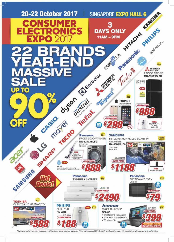 Singapore Consumer Electronics Fair Up to 90% Off Promotion 20-22 Oct 2017 | Why Not Deals