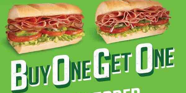 Subway Singapore Buy One Get One FREE Promotion 11am-9pm 26 Oct 2017