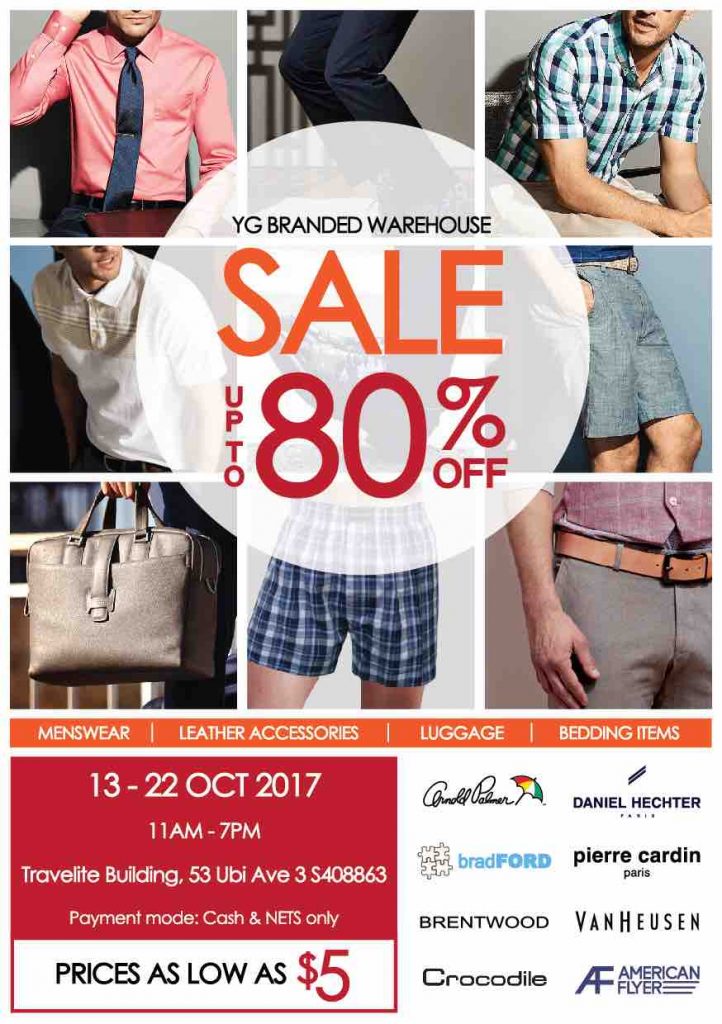 YG Singapore Branded Warehouse Sale Up to 80% Off 13-22 Oct 2017 | Why Not Deals