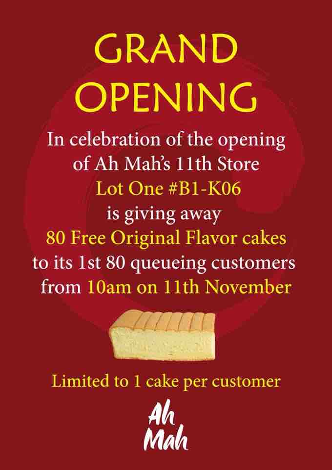 Ah Mah Homemade Cake is giving away 80 FREE Original Flavour Cakes on 11 Nov 2017 | Why Not Deals 1