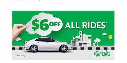 Enjoy $6 Off your Grab Rides 8am to 11:59pm with TAKE6 Promo Code 6-12 Nov 2017