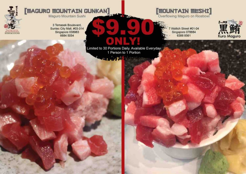 Enjoy Maguro Mountain Gunkan for just $9.90 Promotion from 4-31 Dec 2017 | Why Not Deals