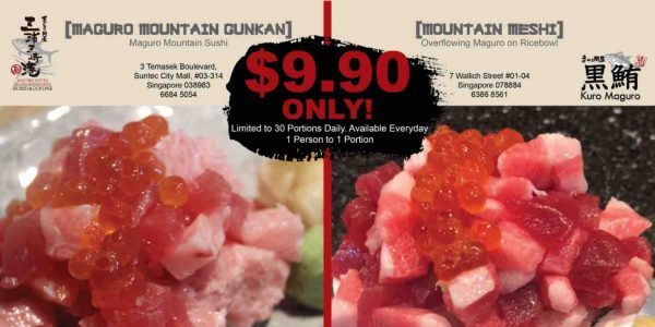 Enjoy Maguro Mountain Gunkan for just $9.90 Promotion from 4-31 Dec 2017