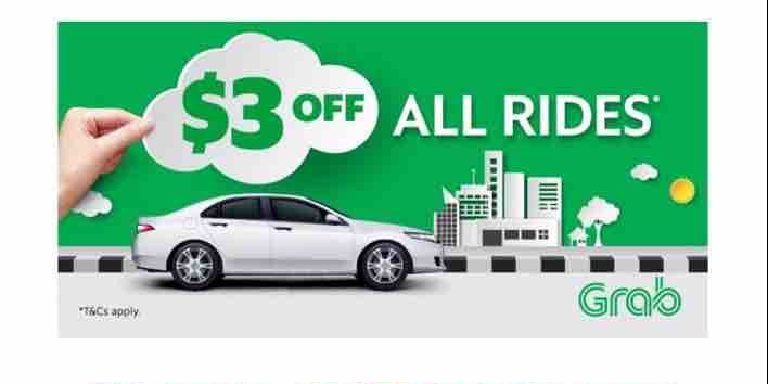 Grab Singapore $3 Off Grab Rides with 3OFF Promo Code 27 Nov – 3 Dec 2017
