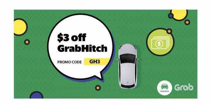 Grab Singapore $3 Off GrabHitch Rides GH3 Promo Code 15-21 Nov 2017